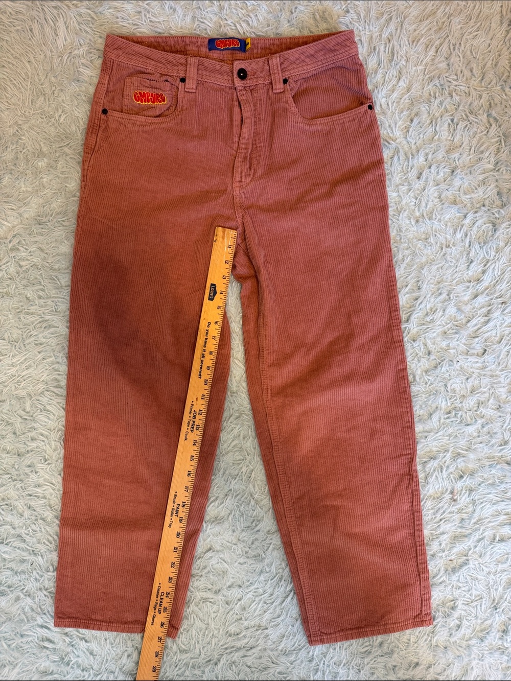 Empyre Corduroy Relaxed Jeans in rust/pink. Size 30 #skater
